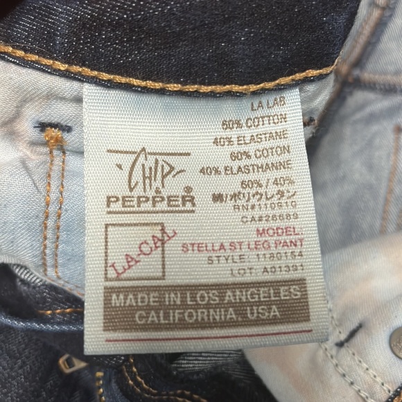 Chip & Pepper Womens Jeans, Dark Wash Stretch Straight Leg Jeans, Sz 26 - Picture 6 of 6